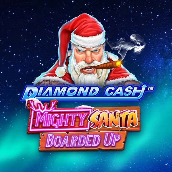Diamond Cash Mighty Santa Boarded Up logo by Greentube at Wild Robin Casino