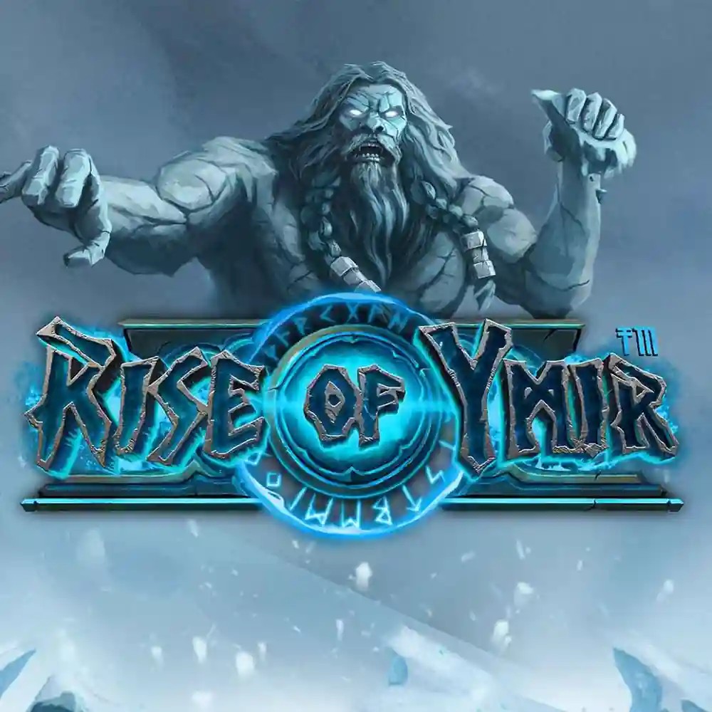 Rise of Ymir slot logo by Hacksaw Gaming at Wild Robin Casino