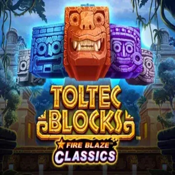 Fire Blaze: Toltec Blocks logo by Rarestone Gaming at Wild Robin Casino